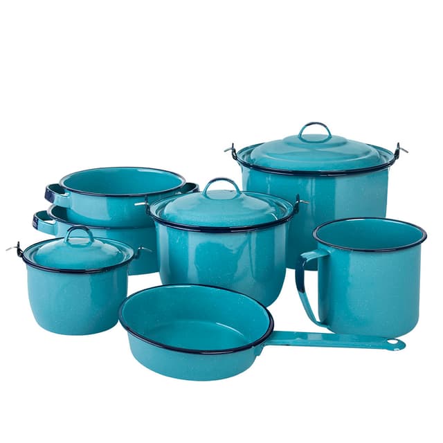 Batería de Cocina 10 pzs Turquesa Clásica Popular