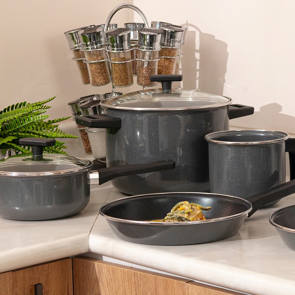 Batería de Cocina 7 pzs Negro Duramax