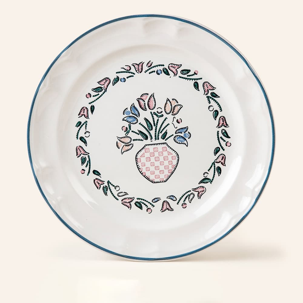 Plato Trinche 27 cm Clásica Tulipán Rosa